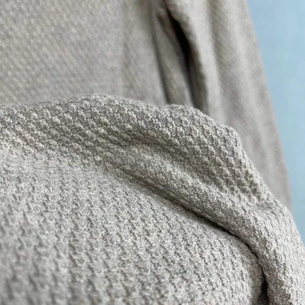 J Jill Sweater Womens 1X Oatmeal Beige Thermal Knit Tunic Length Cozy Fall Basic - Picture 3 of 10